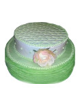 2-stöckige Torte in Grün mit Rose; anklicken zum Vergrößern